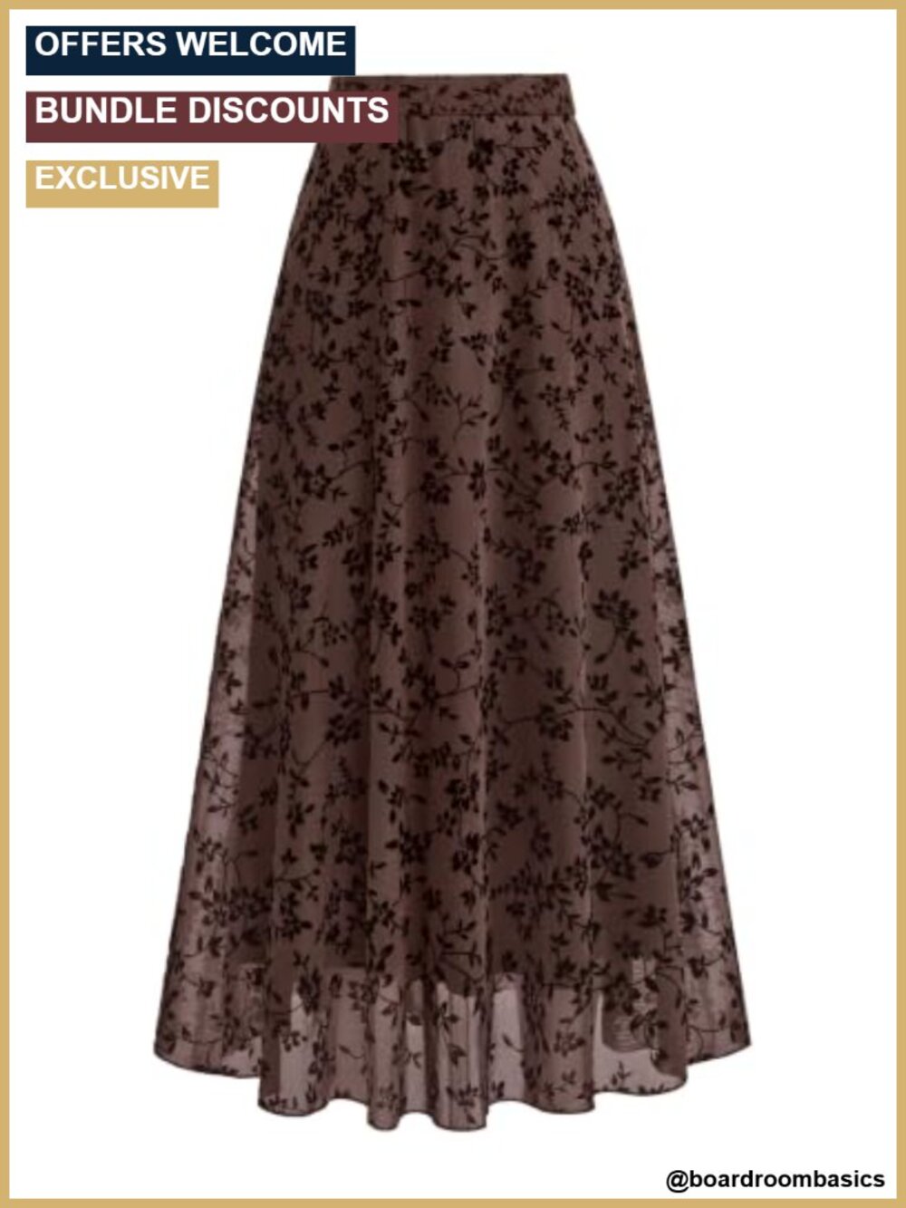 Womens Floral Mesh Maxi Skirt High Waist A-Line Tulle Long Skirt